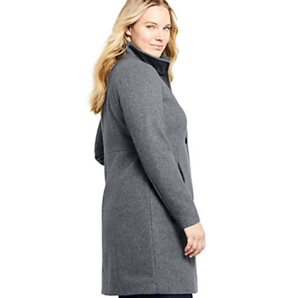 Lands End Plus Size Fit and Flare Long Wool Coat Size 22W - Picture 2 of 8